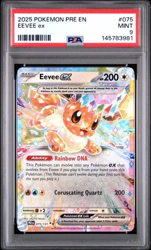 2025 POKEMON PRE EN-PRISMATIC EVOLUTIONS #075 EEVEE EX PSA 9