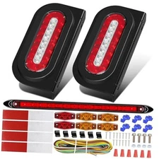 6 inch Oval Led Trailer Lights Kit with Mounting Brackets,Light Bar and 