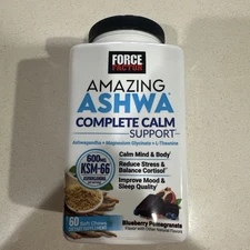 Force Factor Amazing Ashwa Dietary Supplements Soft Chews - Triple Berry - 60ct