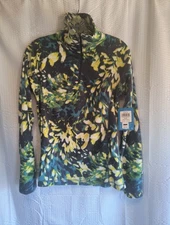 Columbia NWT Artic Air Printed Half Zip Fleece S Womens Blue Yellow Green White