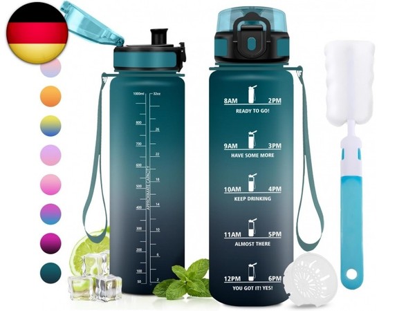 Wasserflasche 1L, Bpa-Frei, Trinkflasche Mit Filter, Trinkflasche Auslaufsicher-image
