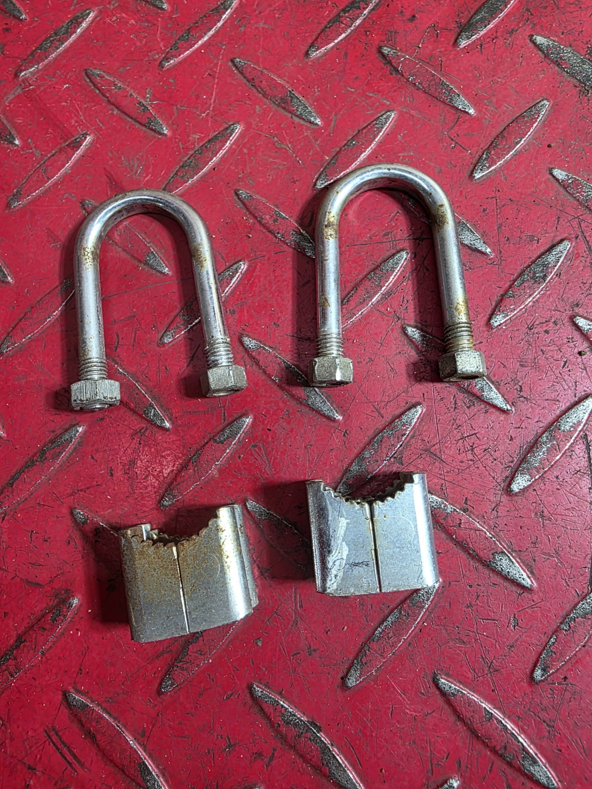 1975 Mobylette Motobecane 4T Handlebar Hold Down Clamps