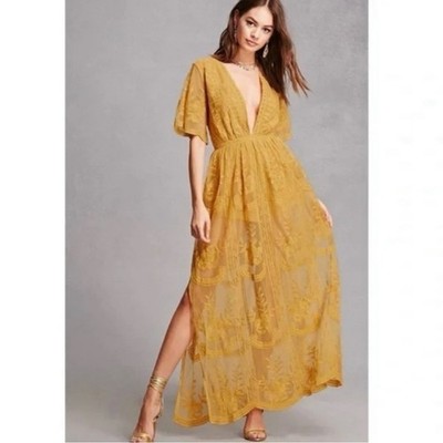 chinese dress ladies Honey Yellow Maxi Dress - US 6 main image 1