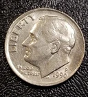 1990-P Roosevelt Dime Off Center Strike Error