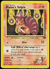 Blaine's Vulpix 66/132 Common Gym Challenge Pokemon Unlimited Heavily Played