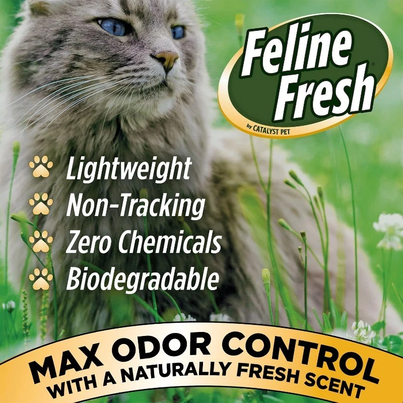 Pellets de pino natural fresco felino sin aglomeración arena para gatos, sin perfume, bolsa de 20 lb Foto 3 de 4