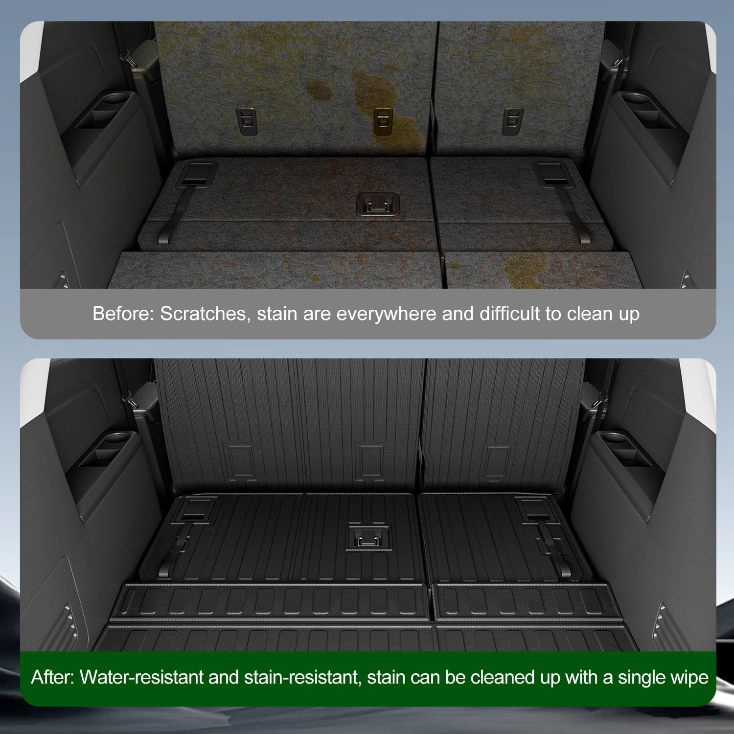 For 2009-2017 Chevy Traverse 08-17 Enclave Cargo Trunk Mat Cargo Liner Backrest