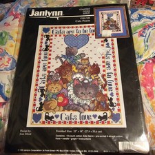 New Janlynn Cats Poem Counted Cross Stitch Kit