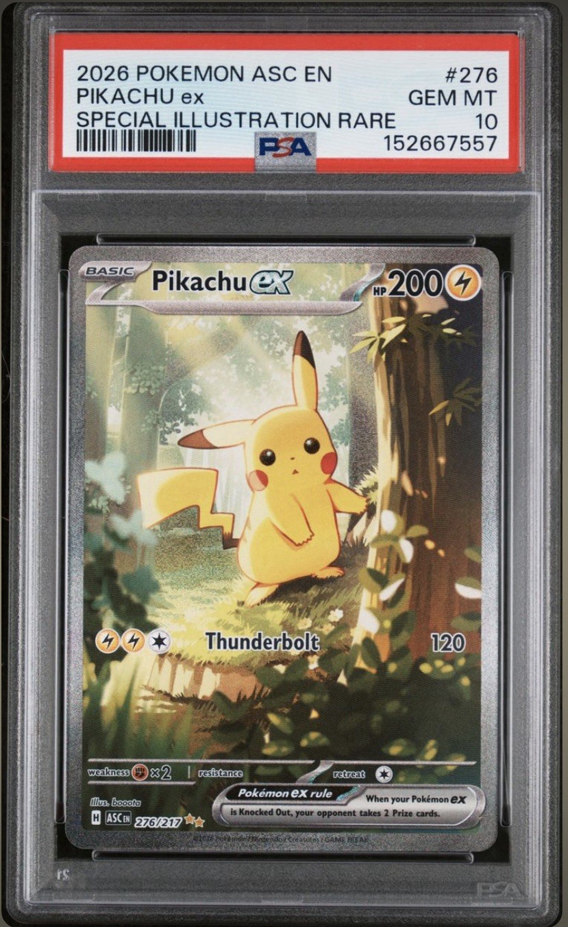 Pikachu ex 276/217 SIR Ascended Heroes Pokemon PSA 10 GEM MINT