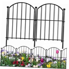 Decorative Garden Fence 21in x10.8ft, 10 Pack Rustproof Metal No Dig Fence Arch
