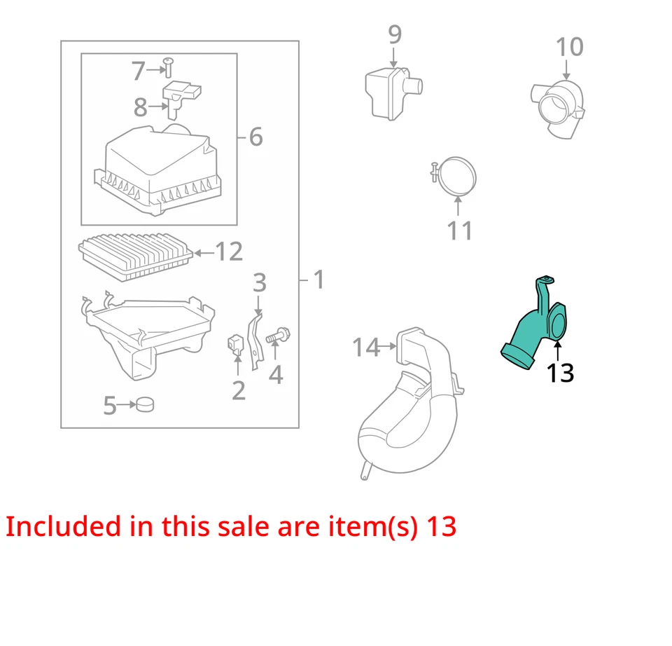Tubo de conducto de entrada de aire Toyota 17751-37040 Scion xB OEM usado Foto 3 de 4