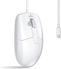 USB C Wired Mouse, Type C Optical Mouse, Portable Silent Comfortable, for Laptop