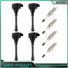 4x Ignition Coils & Spark Plugs For Nissan Altima Rogue 2.5L Kicks Versa 1.6L