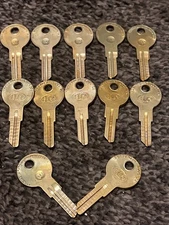 Vintage 1120D Key Blanks SL1 Ilco Uncut (Lot of 12) Free Shipping USA Seller