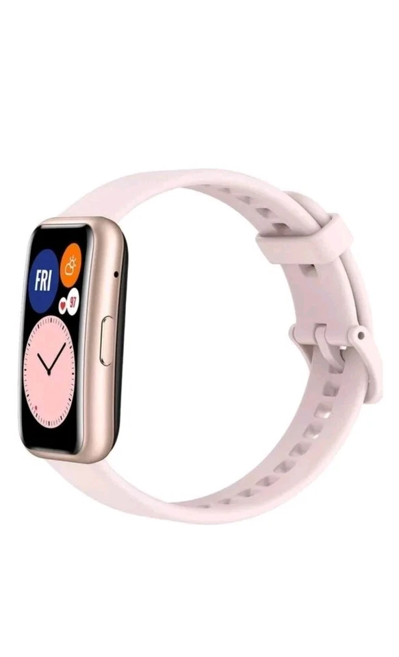 HUAWEI WATCH FIT 46MM ROSE GOLD POLYMER FIBER CASE WITH SAKURA PINK SILICONE NEW - Image 3 of 4