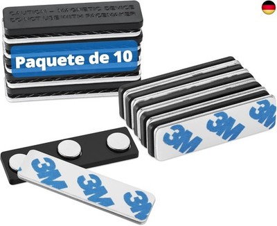 Mifflin Namensschild-Magnete (10 Abzeichen-Magnete 44,5 x 12,7 mm) mit 3 extra