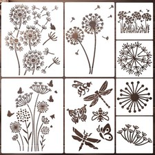 Flower Stencils for Painting Dandelion Stencil Reusable Floral 11.8x10 inches