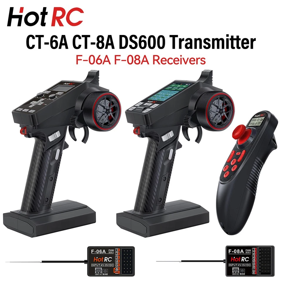 HotRC CT-6A/8A DS600 6CH 8CH 2.4G Transmitter Receiver Radio for RC Car Boat - Image 2 of 4