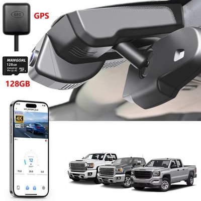Front 4K+Rear 1080P Dashcam for GMC Sierra 1500 2014-2018 2500/3500 HD 2015-2019