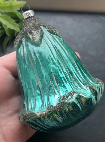 Vintage West Germany Glass Bell Shaped Christmas Ornament - Picture 2 of 12
