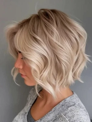 Pelucas Bob onduladas rubias cremosas ceniza 13x4 pelucas delanteras de encaje 100 % cabello humano para mujer