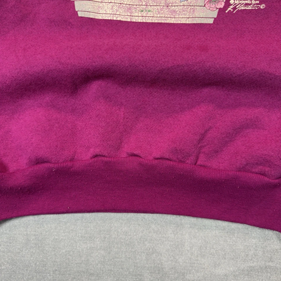Sudadera De Colección Años 90 Mañana Sol Rosa Gatitos Gatitos Adulto Grande Hecha en EE. UU. Foto 4 de 4