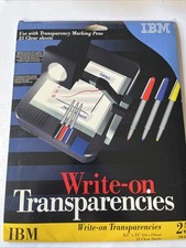 Vintage IBM Write-On Transparency Film 16 Sheets OPEN BOX INCOMPLETE 8.5  x 11  