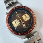 SEIKO 6138-0040 Automatic Chronograph Watch Vintage Mens BULLHEAD Brown Dial