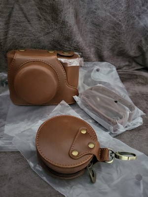 Ganzkörper Präzise Passform PU Leder Digitalkamera Tasche Hülle mit Gurt
