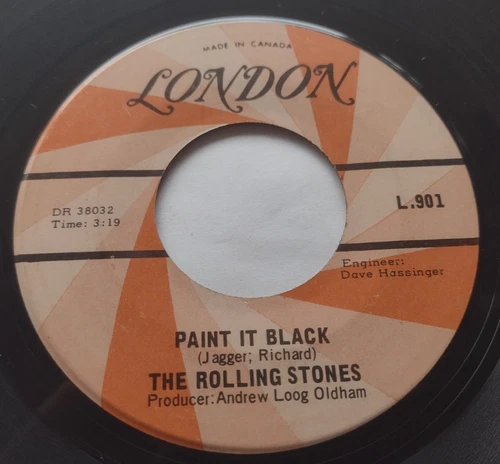 CANADA!!! THE ROLLING STONES Paint It, Black / Stupid Girl 1966 1 st Press 45