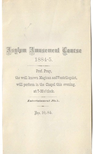 1884 Prof. George H. Pray Magician Handbill Ventriloquist Antique Traveling