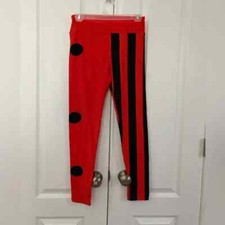    NWT LuLaRoe OS Halloween leggings red-orange black stripes dots one size NEW