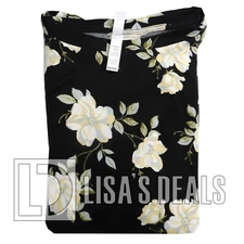 New Women's 2 Pc Flora Nikrooz Super Soft Short Sleeve PJ Set Black XL XXL 2X 3X