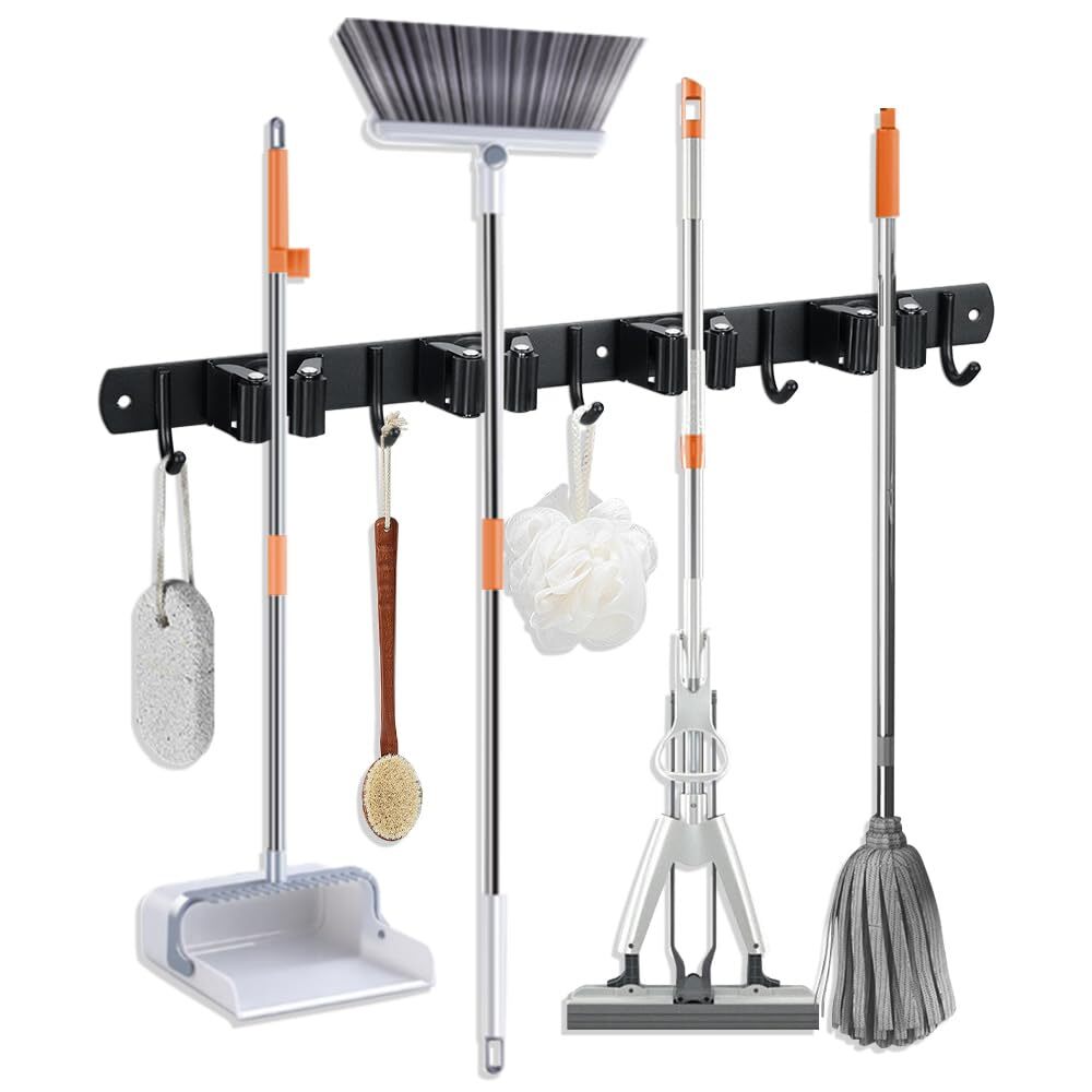 Broom Hanger and Mop Holder Heavy Duty Garden Tool Organizer Rack