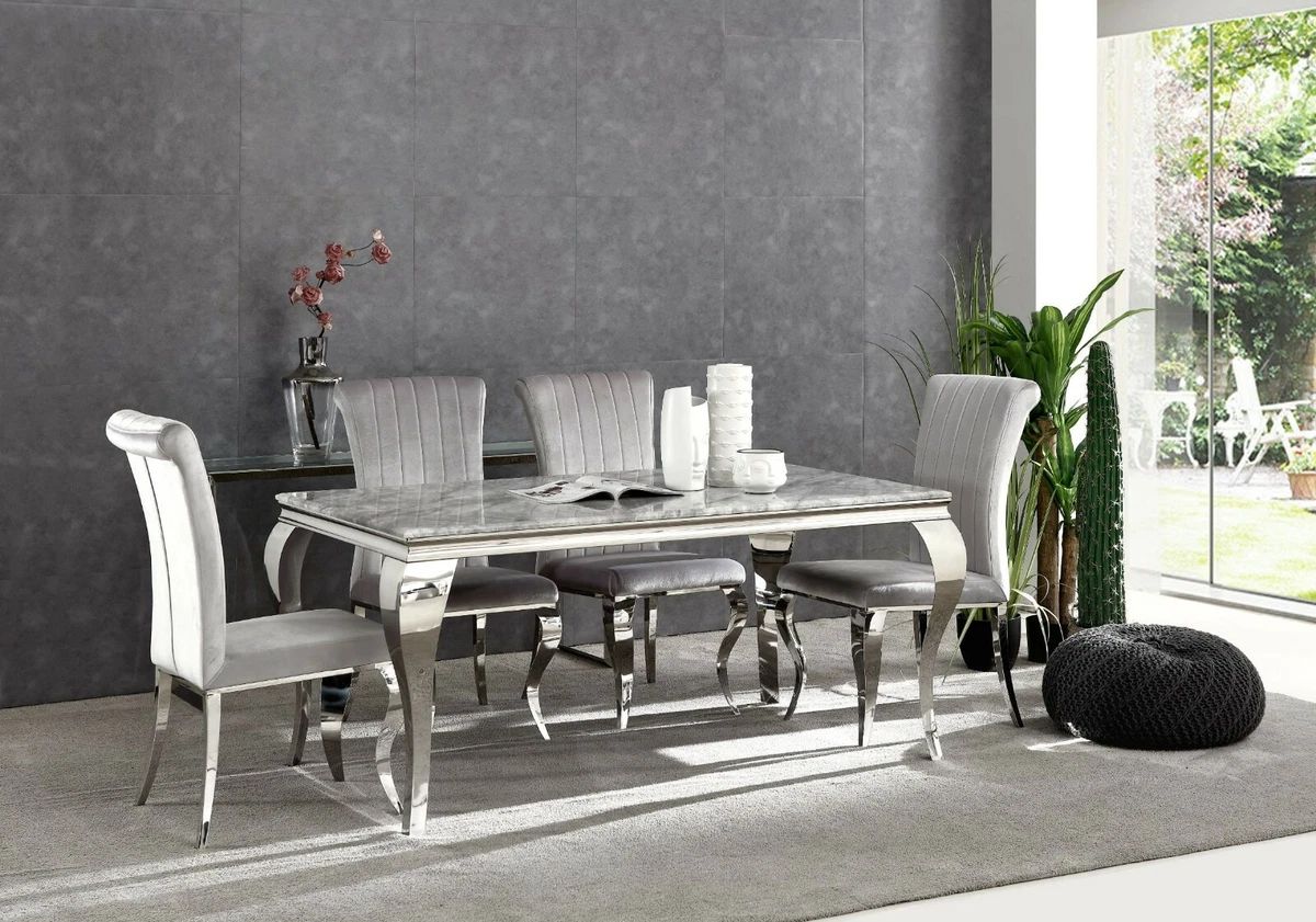 Louis 180cm grey sale marble dining table