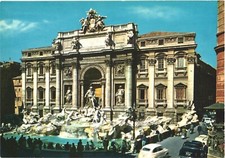 View of Beautiful Sculptures In the Trevi Fountain, Rome, Italy Postcard
