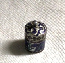 CHINESE EXPORT SILVER CLOISONNÉ PILL SNUFF TRINKET ANTIQUE BOX
