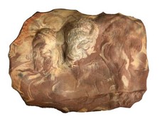 Marbled Resin 3D Wall Hanging 2 Buffalo Cave Art Style Plaque 14 x 10"