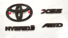 4PCS REAR TAILGATE GLOSS BLACK EMBLEM OVERLAY 2021+TOYOTA SIENNA XSE AWD HYBRID 