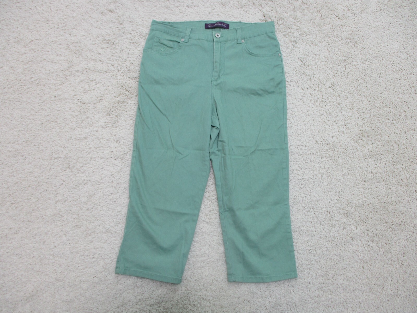 Gloria Vanderbilt Women's Green Hi-Rise Straight Crop Jeans Size 8 Regular