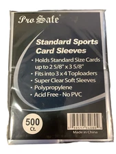 Pro Safe Penny Card Soft Sleeves 500 Pack Standard Sized Clear 2 5/8x3 5/8 34080