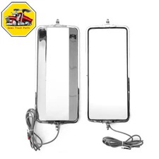 16"x7" Stainless Steel Rear View Mirror Heated For Peterbilt 386 389 LH or RH