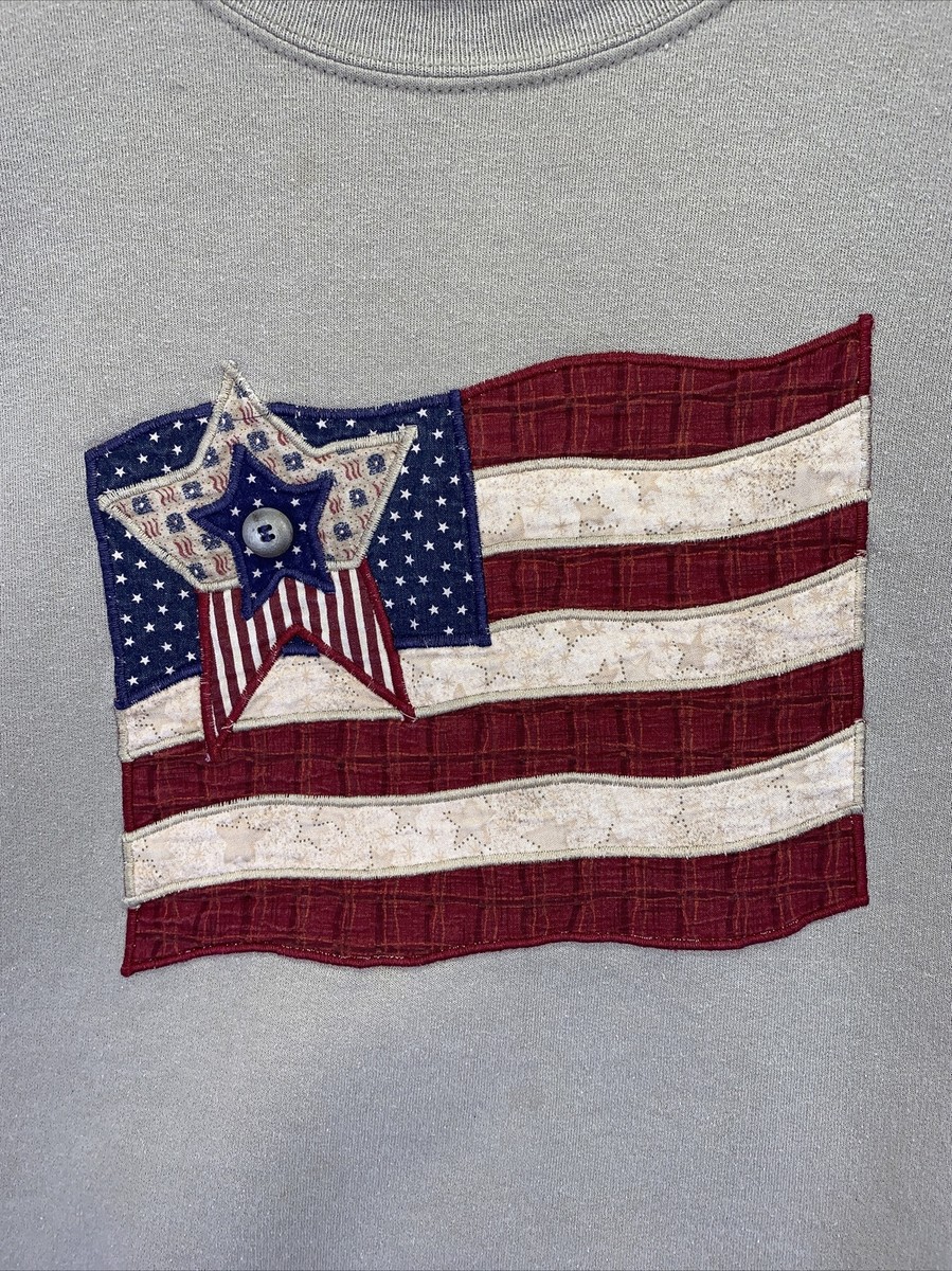 ☆ ☆ Flag embroidered sweatshirt POPPOP USA Embroidered Sweatshirt, United States, America