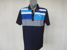 Camisa deportiva PUMA para hombre ropa deportiva polo azul marino a rayas talla S