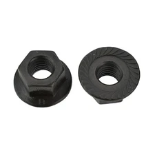 Black Metric Hex Flange Nuts - 8 - 1.25 MM Screw - 13 MM Hex - 19 MM - 100 Pack