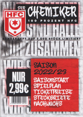 HFC 2022/23 Großes Saisonheft Vorschau + Poster Hallescher FC Programmheft Prg.