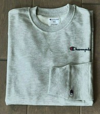 Men Champion Crewneck Long Sleeves French Terry Fleece Sweatshirt Top Shirt M