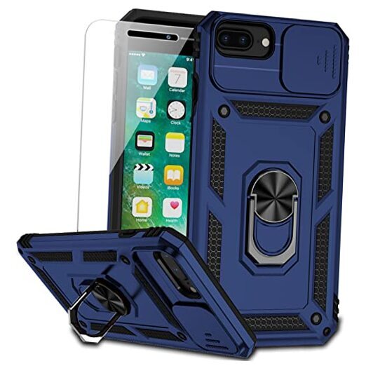 for iPhone 8 Plus / iPhone 7 Navy Blue with camera cover Military-Grade 2nd gen
