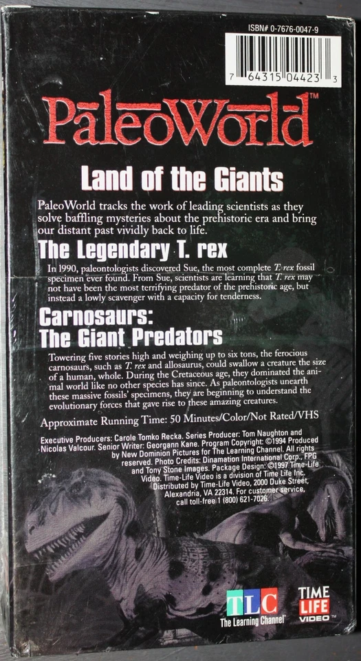 PaleoWorld: LAND OF THE GIANTS (vhs) 2 shows. NEW. Sealed. Rare. TLC. Dinosaurs - Image 2 of 2