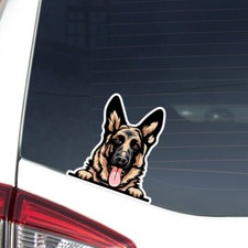 Realistic German Shepherd Car Sticker Peeking Dog Vinyl Decal Waterproof Outdoor